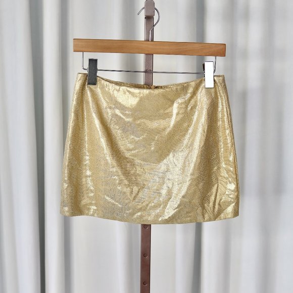 AMAZING LACE Gold Shimmer Mini Skirt - Picture 4 of 5